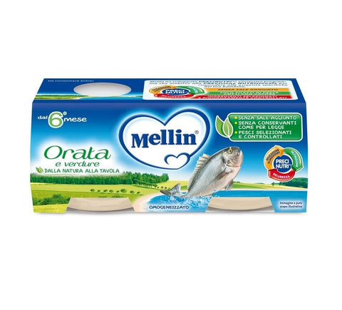 Mellin Orata Homogenized Sea Bream mega pack 6x2x80g - Italian Gourmet UK