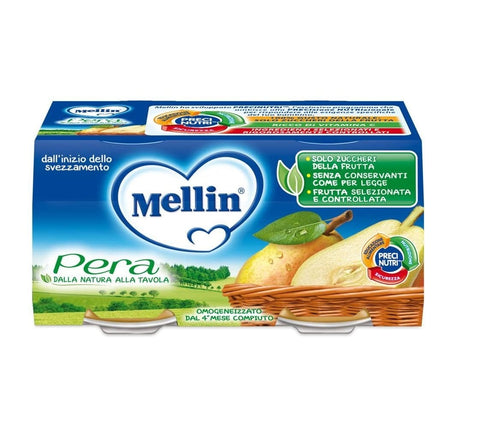 Mellin Pera Homogenized Pear 2x100g - Italian Gourmet UK