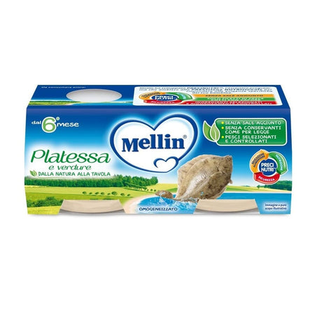 Mellin Platessa Homogenized Plaice 2x80g - Italian Gourmet UK