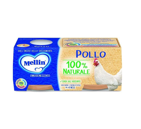 Mellin Pollo Homogenized Chicken 2x80g - Italian Gourmet UK