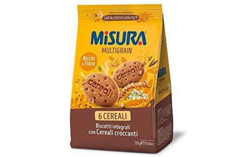 Misura Multigrain 6 cereali Biscotti integrali con cereali croccanti (330g) - Italian Gourmet UK
