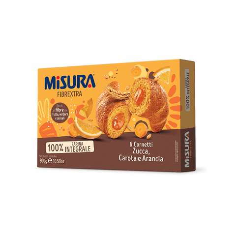 Misura Fibrextra Cornetti Integrali Whole Grain Croissants with Orange, Carrot and Pumpkin 300g - Italian Gourmet UK