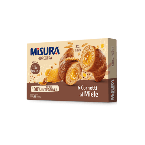 Misura Fibrextra Cornetti Integrali al Miele Wholemeal Croissants with Honey 300g - Italian Gourmet UK