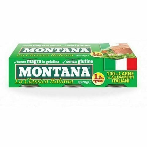 Montana Carne Classica (3x70g) Canned Meat Gluten free - Italian Gourmet UK