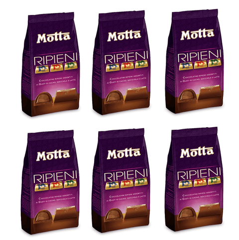 Motta Chocolates 6x150g Motta Ripieni Different Filled Chocolates with Cocoa, Hazelnut and Milk Flavor 150g 8034097872785