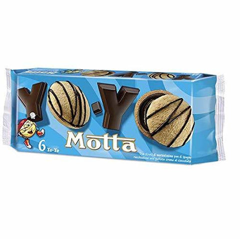 Motta yo-yo Sponge Cake Snack with Chocolate Cream 6 Snacks (210g) - Italian Gourmet UK
