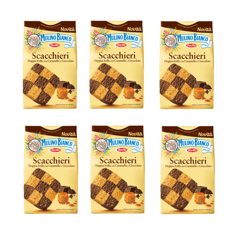 Mulino Bianco Biscuits 6x300g Mulino Bianco Scacchieri Biscuits Double shortcrust pastry with Caramel and Chocolate 300g 8076809581486