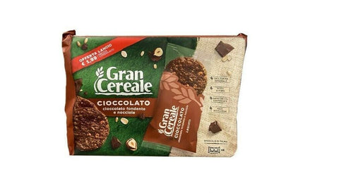 Mulino Bianco Gran cereale Cioccolato biscuits with dark chocolate and hazelnuts (216g) - Italian Gourmet UK