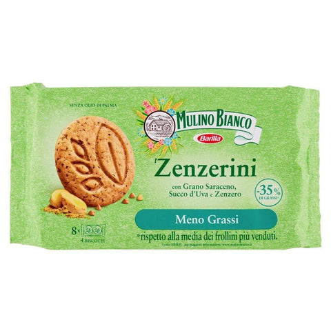 Mulino Bianco Zenzerini biscuits with buckwheat grape juice and ginger 220g - Italian Gourmet UK