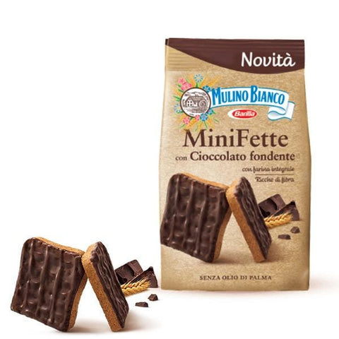 Mulino Bianco Mini Fette Mini Slices Dark Chocolate and Whole Wheat Flour 110g - Italian Gourmet UK