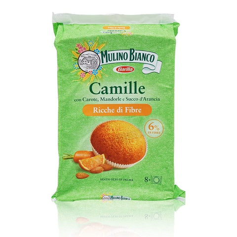 Mulino Bianco Snack Camille Tortine con carote, mandorle e succo d'arancia Little cake with carrots, almonds and orange juice(304g) 8076809501231