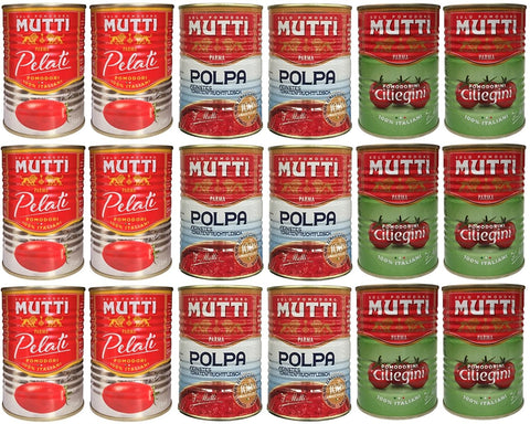 Test package Mutti cherry tomatoes, peeled tomatoes, tomato pulp 18x400g - Italian Gourmet UK