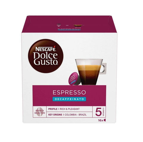 Nescafé Espresso Decaffeinato 16 coffee capsules for Dolce Gusto - Italian Gourmet UK