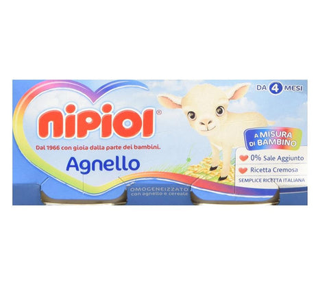 Nipiol Agnello gluten-free Lamb Homogenized from 4 months 160g - Italian Gourmet UK
