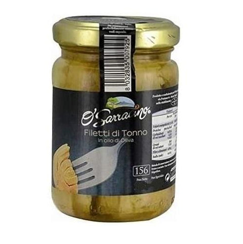 O'Sarracino Tonno Italian tuna fillets in olive oil 145g - Italian Gourmet UK
