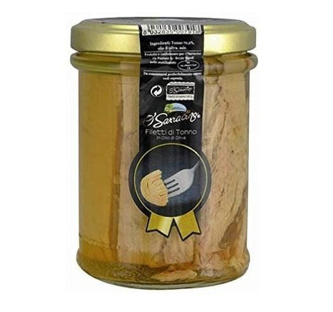 O' Sarracino Tonno italian Tuna Fillets in Olive Oil 200g - Italian Gourmet UK