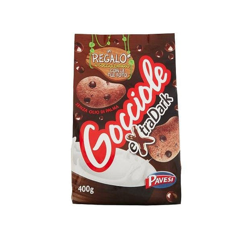 Gocciole Extra Dark Italian Biscuits with dark chocolate (400g) - Italian Gourmet UK