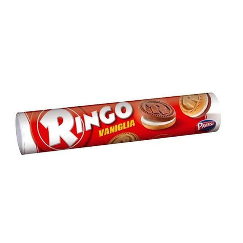 Ringo Biscotti Farciti con Crema alla Vaniglia Vanilla Biscuits in tube (165g) - Italian Gourmet UK