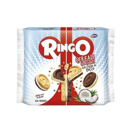 Ringo Cereali croccanti e Crema al cocco Crispy Cereals with Coconut cream Biscuits (234g) - Italian Gourmet UK