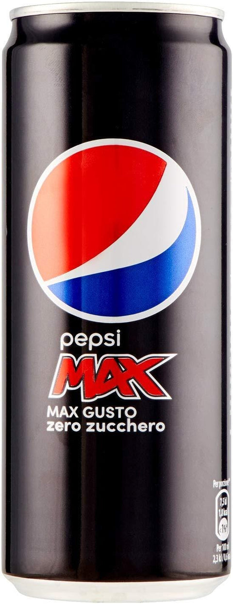 Pepsi Cola Max Gusto Zero Zucchero soft drink sugar-free 330ml disposable cans - Italian Gourmet UK
