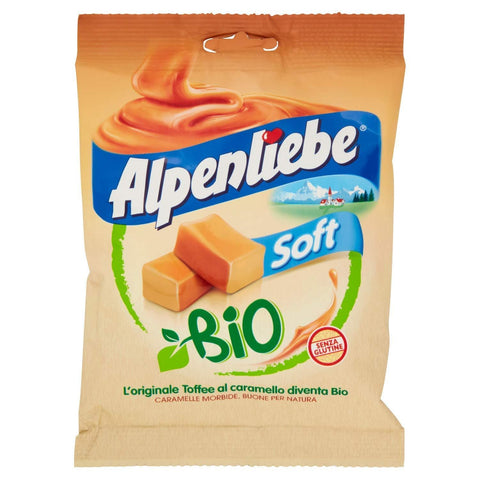 Perfetti Alpenliebe Soft organic caramel bonbon, gluten-free, sugar-free 80g - Italian Gourmet UK