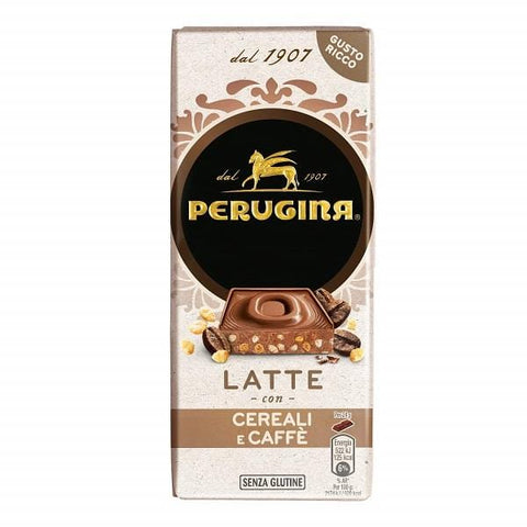 Perugina tavoletta Cioccolato Latte Cereali e Caffè Chocolate Milk Cereals and Coffee bar (120g) - Italian Gourmet UK