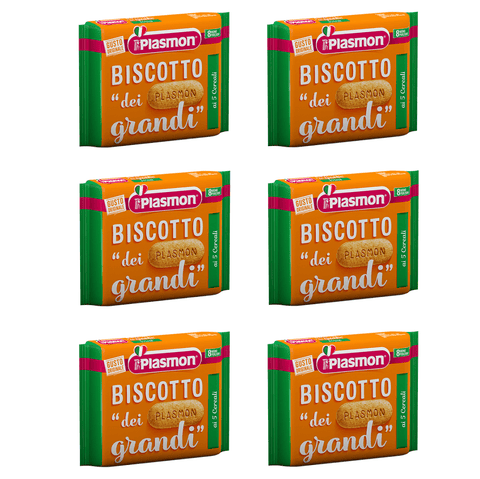 Plasmon Biscuits 6x270g PLASMON Biscotto dei Grandi ai 5 Cereali Five-grain Biscuits 8 Single Portions 270g 8001040417843