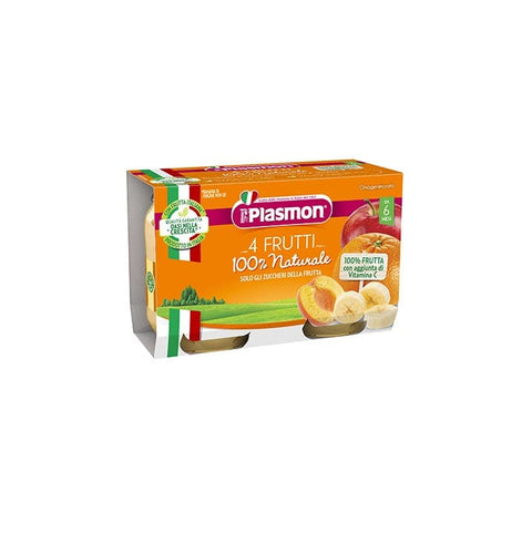 Plasmon 4 frutti Homogenized 4 fruits from 6 Months 2x104g - Italian Gourmet UK