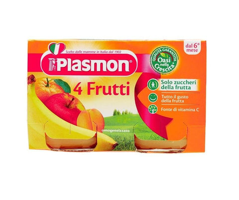Plasmon 4 frutti Homogenized 4 fruits from 6 Months 6x2x104g - Italian Gourmet UK