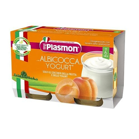 Plasmon Albicocca e Yogurt Homogenized apricot and yogurt (2 x 120g) from 6 months - Italian Gourmet UK