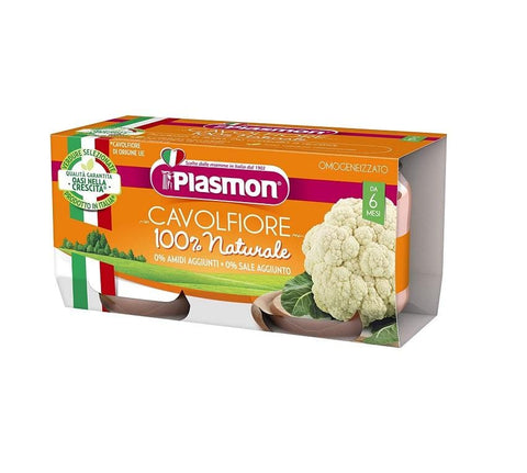 Plasmon Cavolfiore Homogenized Cauliflower from 6 Months 2x80g - Italian Gourmet UK