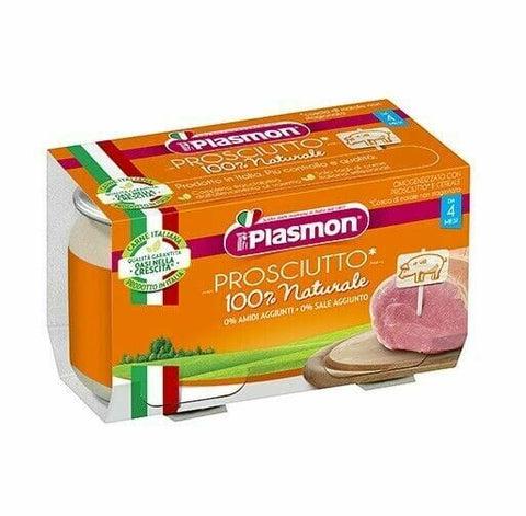 Plasmon homogenized Prosciutto Ham Meal puree 2x80g - Italian Gourmet UK
