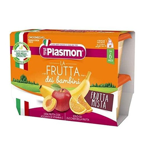 Plasmon La Frutta dei Bambini Frutta Mista (4 x 100g) from 6 months Mixed fruit - Italian Gourmet UK