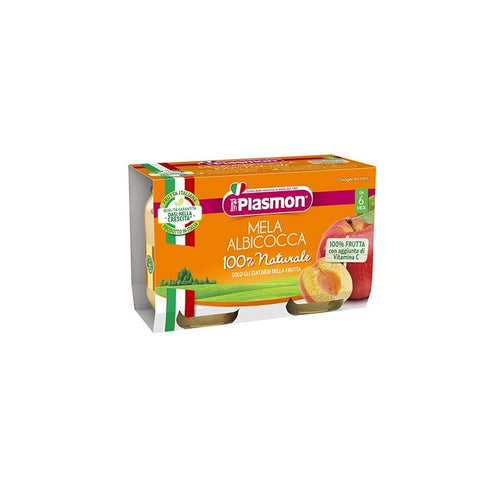 Plasmon Mela Albicocca Homogenized Apple Apricot from 6 months 2x104g - Italian Gourmet UK