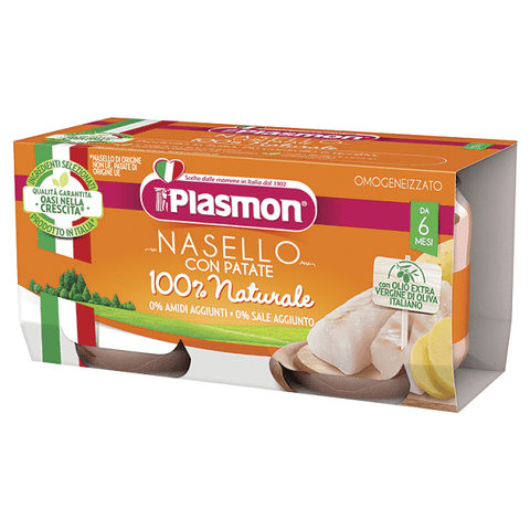 Plasmon Nasello con Patate homogenized Hake fillets with Potatoes (2x80g) - Italian Gourmet UK