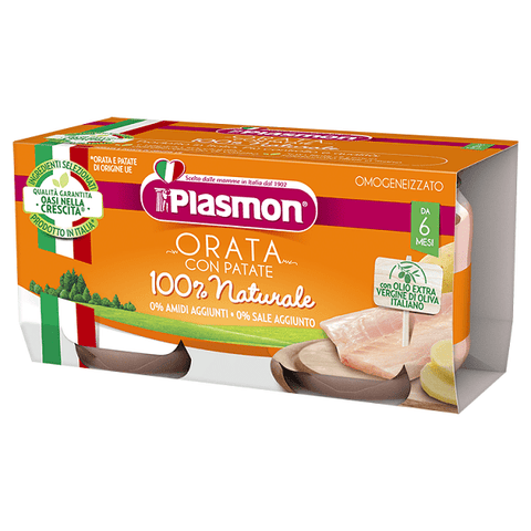 Plasmon Orata con Patate homogenized Sea Bream with Potatoes (2x80g) - Italian Gourmet UK