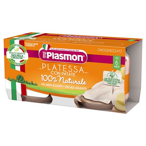 Plasmon Platessa con Patate homogenized Plaice with potatoes (2x80g) - Italian Gourmet UK
