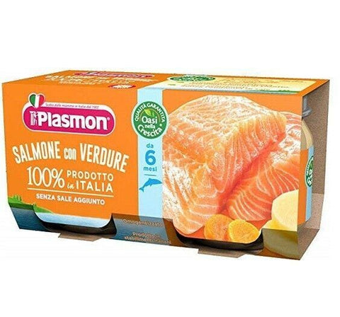 Plasmon Salmone homogenized Salmon with Vegetables (2x80g) - Italian Gourmet UK