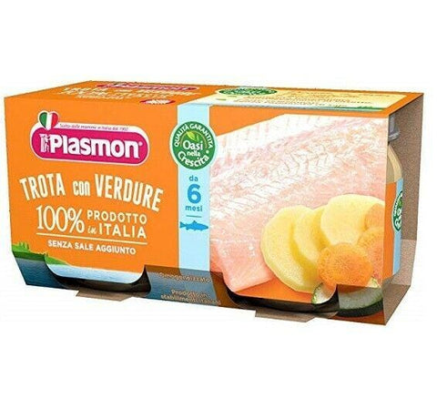 Plasmon Trota homogenized trout with vegetables (2x80g) - Italian Gourmet UK