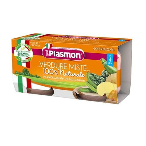 Plasmon Verdure Miste Homogenized Mixed vegetables (2 x 80g) from 4 months - Italian Gourmet UK