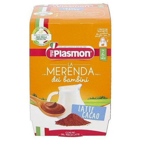 Plasmon La Merenda dei Bambini Latte e Cacao Milk and cocoa (2 x 120g) from 6 months - Italian Gourmet UK