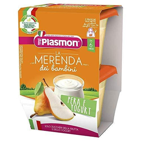 Plasmon La Merenda dei Bambini Pera e Yogurt Pear and yogurt ( 2 x 120g ) from 6 Months - Italian Gourmet UK