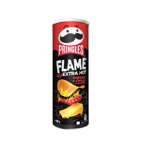 Pringles Chips 1x175g Pringles FLAME Extra Hot Cheese & Chili (160g) 5053990160075