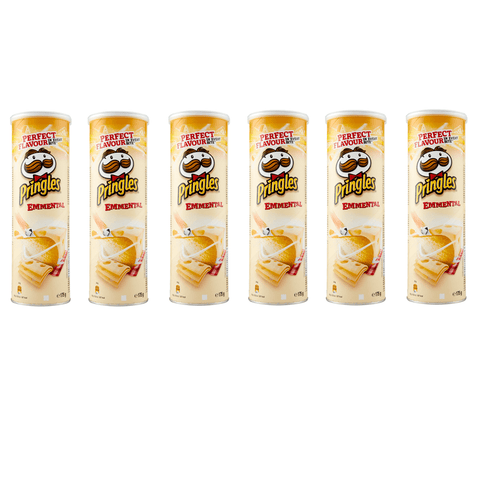 Pringles Chips 6x175g Pringles Emmental Cheese Flavour Savoury Snack Chips 175g 5053990119325