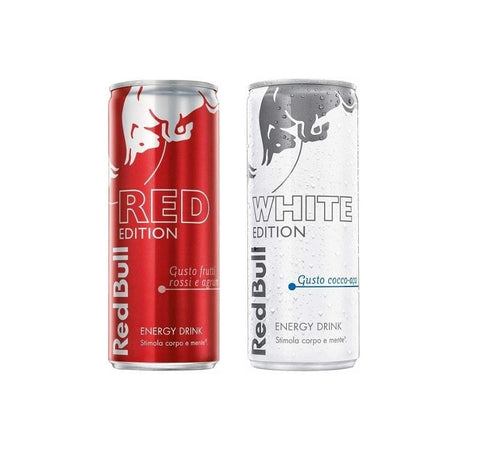 Test pack Red Bull Red & White Edition energy drink 2x250ml - Italian Gourmet UK