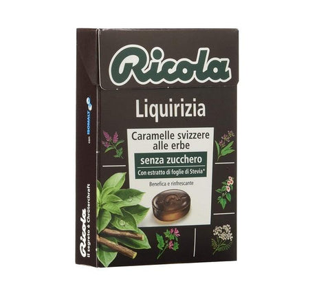 Ricola Liquirizia sugar free licorice candies box 20x50g - Italian Gourmet UK