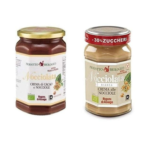 Testpack Rigoni di Asiago Nocciolata BIO Black & White Hazelnut and Cocoa Cream 2x270g - Italian Gourmet UK