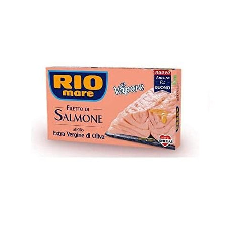 Rio Mare Filetto di Salmone Steamed salmon fillet with extra virgin olive oil 125g - Italian Gourmet UK