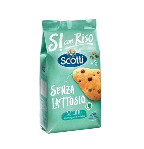 Riso Scotti Biscotto biscuits with rice and chocolate chips lactose free 350g - Italian Gourmet UK
