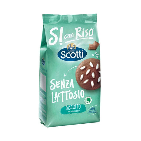 Riso Scotti Biscotto Biscuits with Rice and Cocoa Lactose Free 350g - Italian Gourmet UK